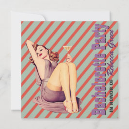 Mod-Muster Retro-Button nach oben Junggeselinnen-A Einladung