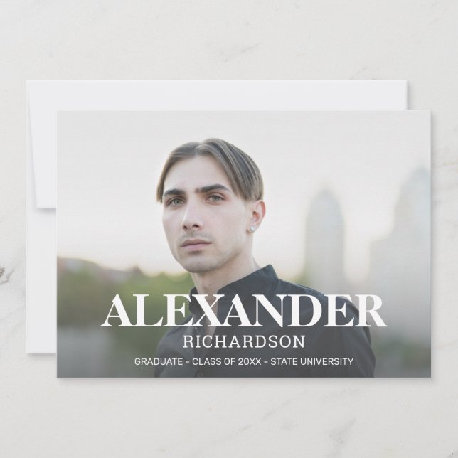 Mod Name Foto Graduation Party Einladung (Vorderseite)