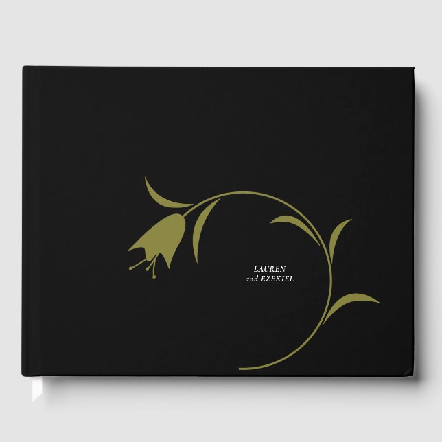 MOD OLIVE & SCHWARZE TULIP WEDD GÄSTEBUCH (Vorderseite)