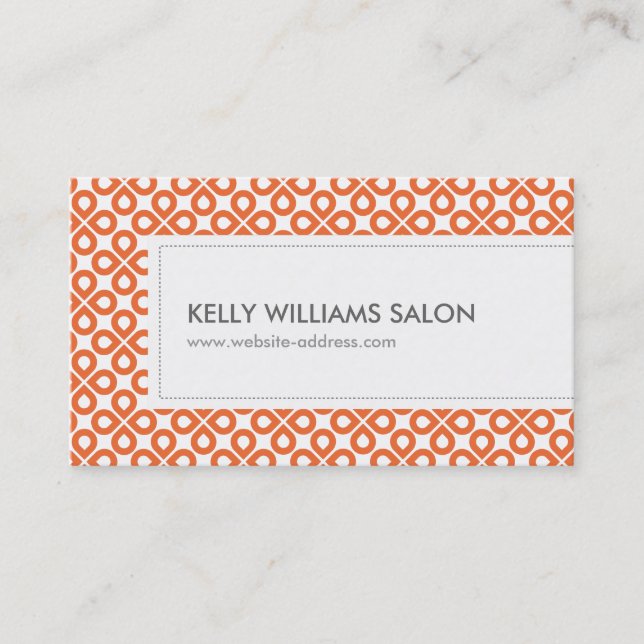 MOD ORANGE PATTERN Business Card Visitenkarte (Vorderseite)