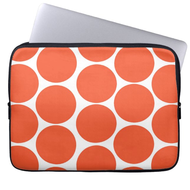 MOD-ORANGE POLKA-PUNKT-MUSTER LAPTOPSCHUTZHÜLLE (Vorderseite)