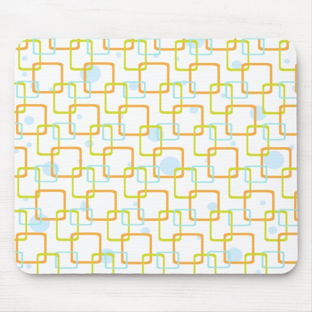 Mod-Orangen-Quadrate Mousepad (Vorne)