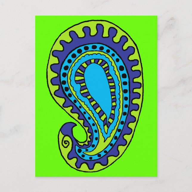 Mod Paisley Postkarte (Vorderseite)