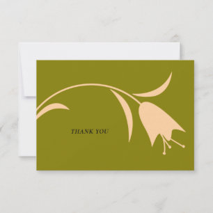 MOD PEACH & OLIVE TULIP WEDD DANKESKARTE