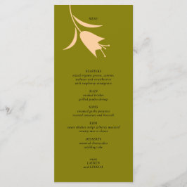 MOD PEACH & OLIVE TULIP WEDD MENÜKARTE