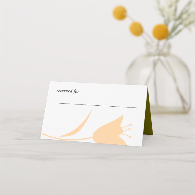 MOD PEACH & OLIVE TULIP WEDD PLATZKARTE (Vorderseite)
