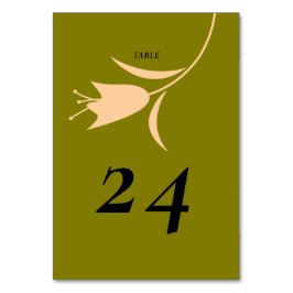 MOD PEACH & OLIVE TULIP WEDD TISCHNUMMER