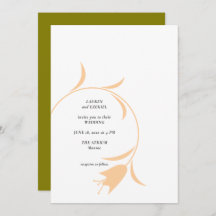 MOD PEACH & OLIVE TULIP WEDING Einladung