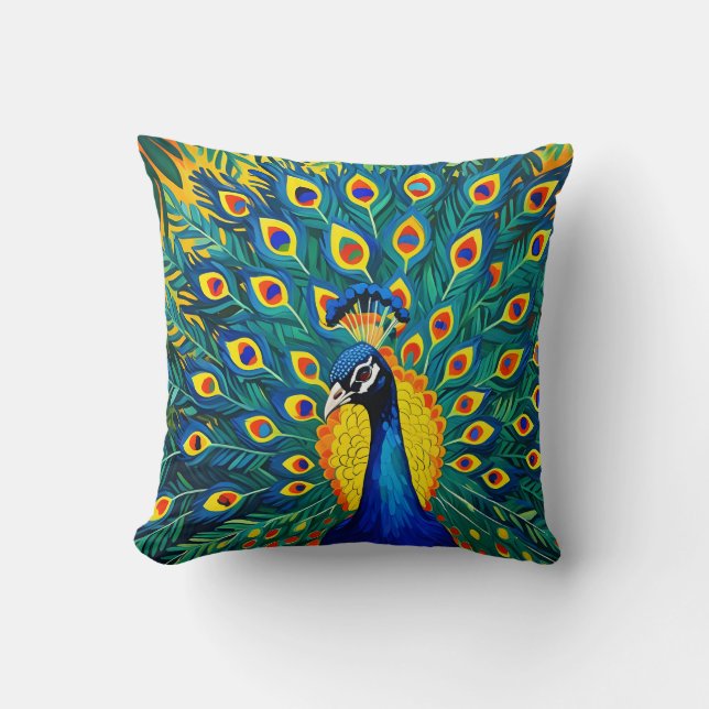 Mod Pfau Kissen (Vorderseite)