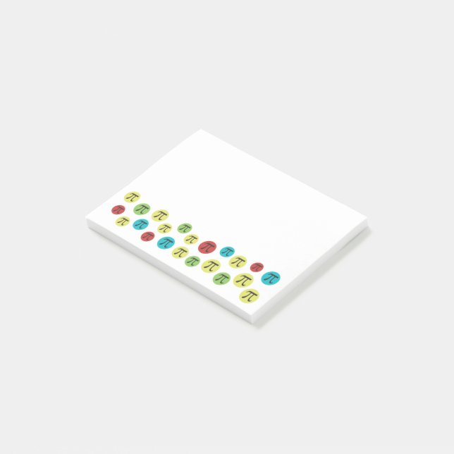 Mod Pi farbenfrohe Pi-Symbole Postit-Notizen Post-it Klebezettel (angewinkelt)