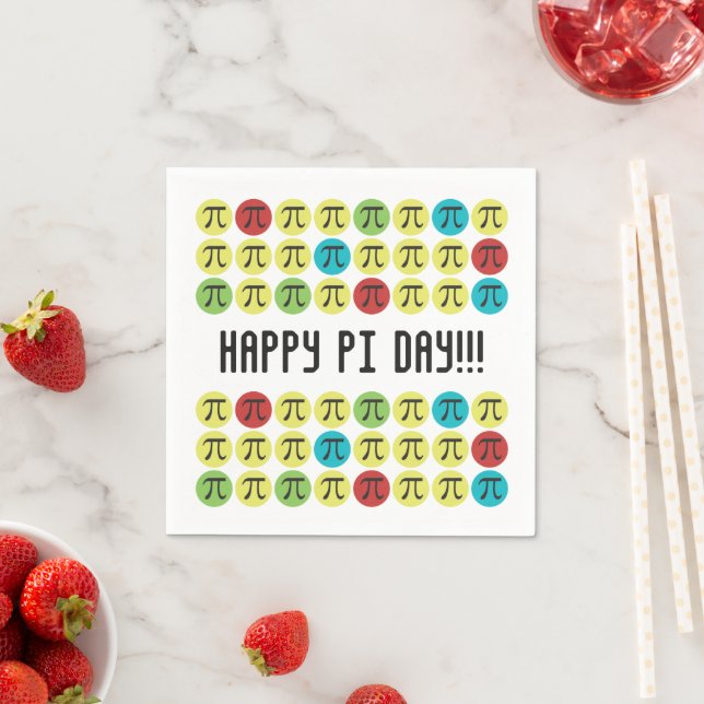 Mod Pi - Happy Pi Day Party Paper Napkins Serviette (Beispiel)