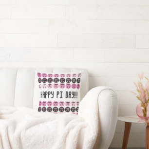 Mod Pi - Pink und Pi Symbole - Glückliches Pi Day- Kissen
