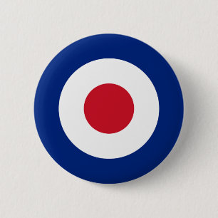 Mod Pinback Button Blau rot und weiß