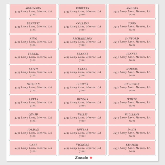 MOD PINK TULIP WEDD Address Labels (Blatt)