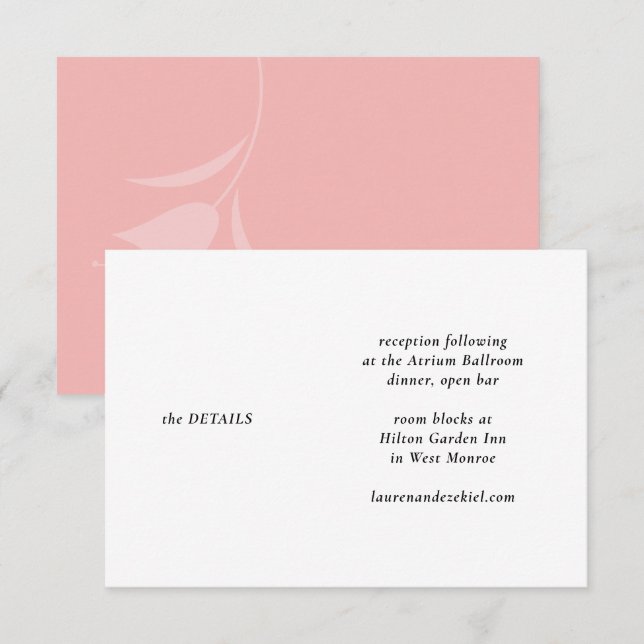 MOD PINK TULIP WEDDING BEGLEITKARTE (Vorne/Hinten)