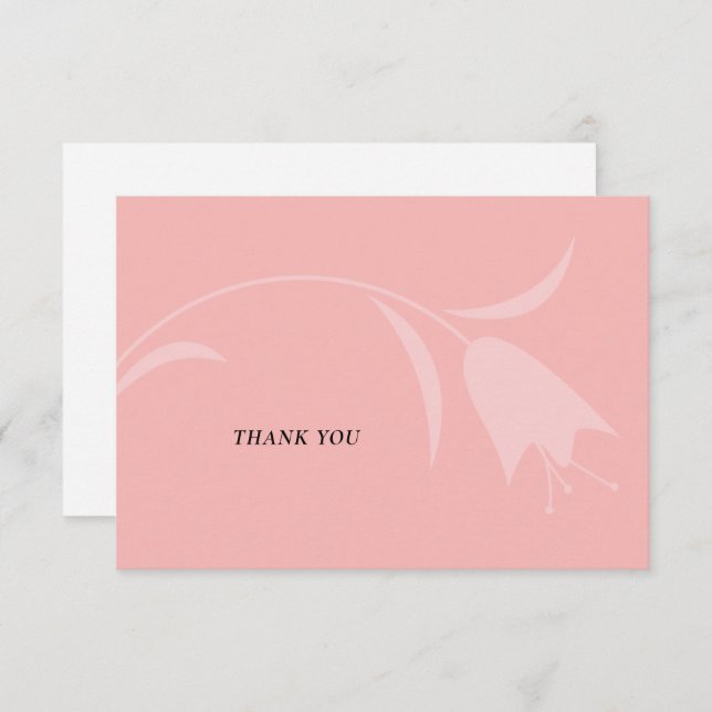 MOD PINK TULIP WEDDING DANKESKARTE (Vorne/Hinten)