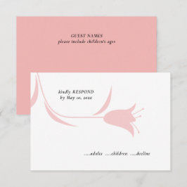 MOD PINK TULIP WEDDING RSVP KARTE