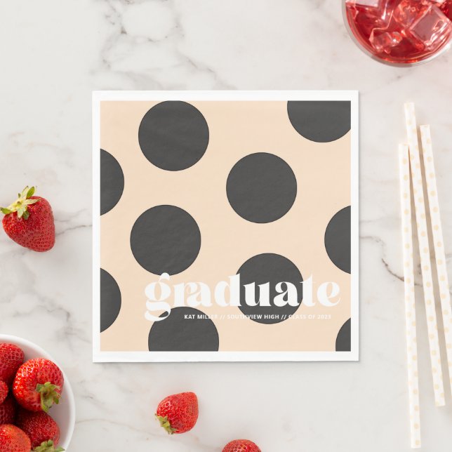 Mod Polka Dot Graduation Party Napkins Serviette (Beispiel)