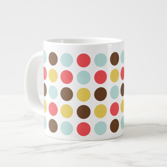 Mod polka dotiert modernes personalisiert Jumbo-Tasse (Vorderseite Links)