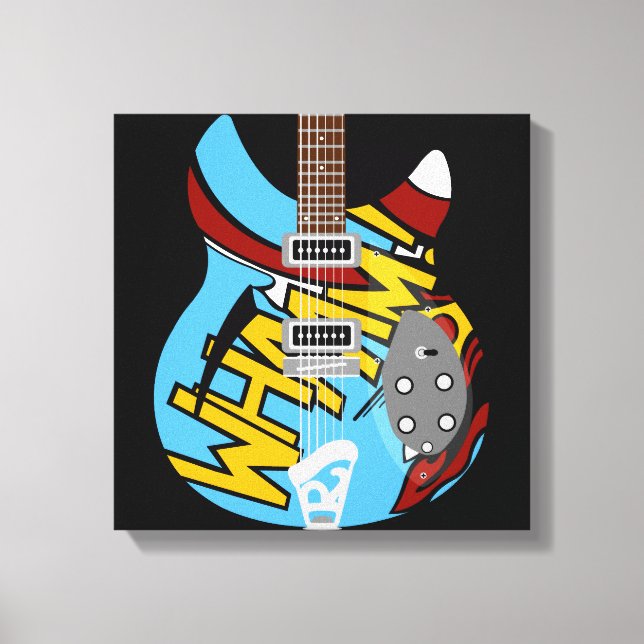 Mod Pop Art Gitarre Leinwanddruck (Vorderseite)