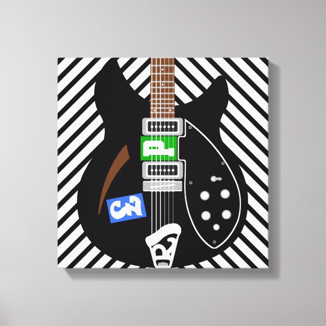 Mod Pop Art Gitarre Leinwanddruck (Vorderseite)