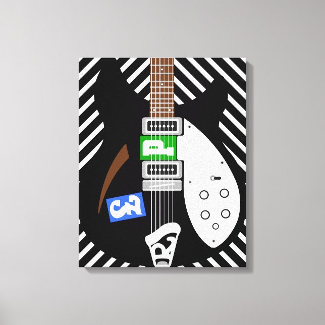 Mod Pop Art Gitarre Leinwanddruck (Vorderseite)