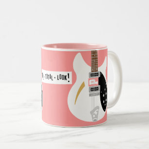 Mod Pop Art Guitar Zweifarbige Tasse