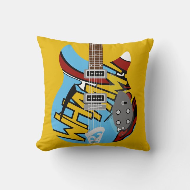 Mod-Pop-Kunst Whaam Gitarre Kissen (Vorderseite)