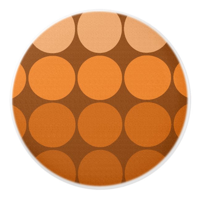 Mod Pop MCM Keramik Drehknopf Orangenkreise Keramikknauf (Vorderseite)