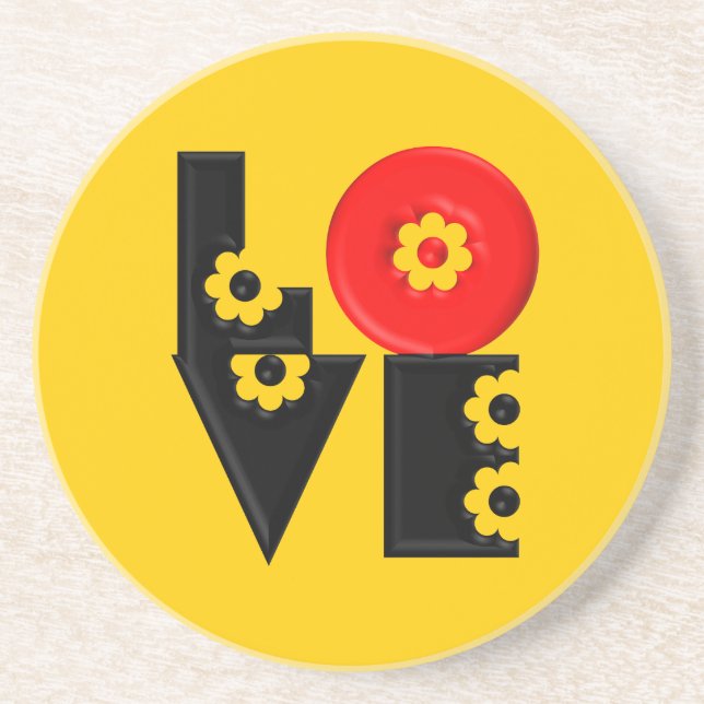 Mod Pop Puffy LIEBE Square Untersetzer (Vorne)