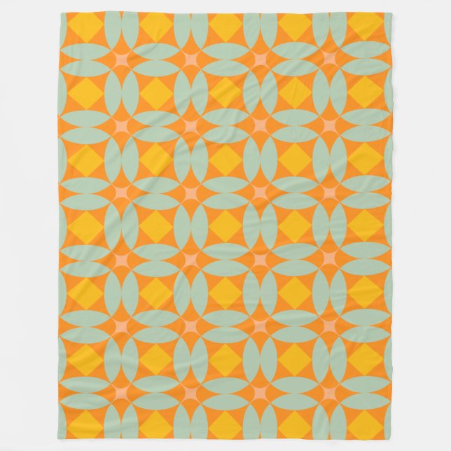 Mod Quilt Tiles Muster Retro Pastelle aus dem Mitt Fleecedecke (Vorderseite)