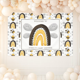 Mod Rainbow Bumblebee Bee Baby Dusche Banner