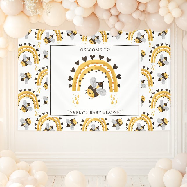 Mod Rainbow Bumblebee Honey Bee Baby Shower Banner (Von Creator hochgeladen)