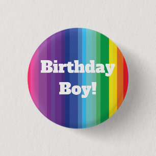 Mod Rainbow Colorful 1. Geburtstag Party Button