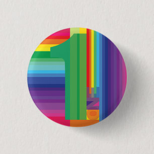 Mod Rainbow Colorful 1. Geburtstag Party Button