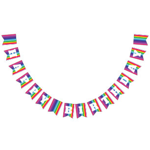 Mod-Regenbogen-buntes 1. Geburtstags-Party Wimpelkette