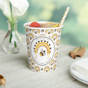 Mod Regenbogen Hummel Honigbiene Baby Shower Pappbecher