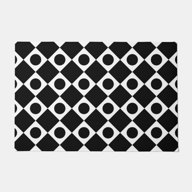 Mod Retro 60's Black Fußmatte (Vorderseite)