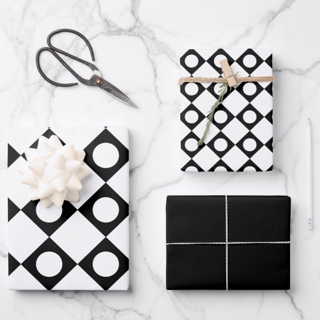 Mod Retro 60's White Geschenkpapier Set (Vorderseite)