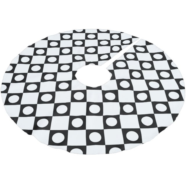 Mod Retro 60's White Polyester Weihnachtsbaumdecke (Schrägansicht)