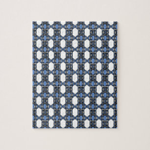 Mod Retro Blau Abstraktes Scarabäus-Muster Puzzle