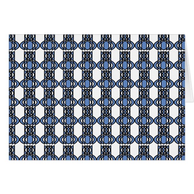 Mod Retro Blue Abstrakt Scarab Muster (Vorderseite (Horizontal))