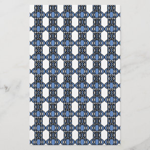 Mod Retro Blue Abstrakt Scarab Muster Briefpapier