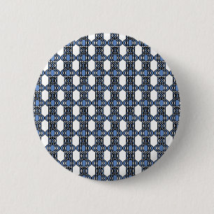 Mod Retro Blue Abstrakt Scarab Muster Button