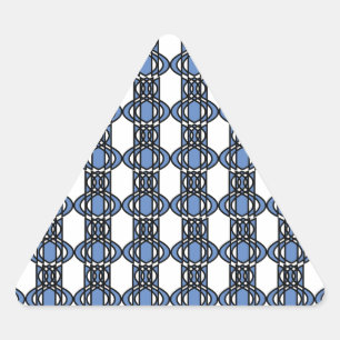 Mod Retro Blue Abstrakt Scarab Muster Dreieckiger Aufkleber