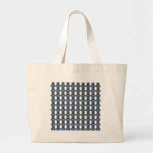 Mod Retro Blue Abstrakt Scarab Muster Jumbo Stoffbeutel