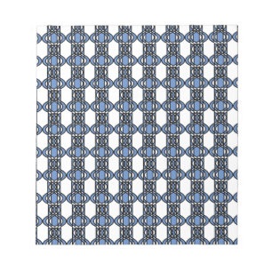Mod Retro Blue Abstrakt Scarab Muster Notizblock