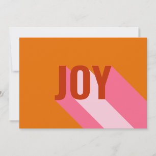 Mod Retro Bright farbenfroh rosa Orange Joy Foto Feiertagskarte