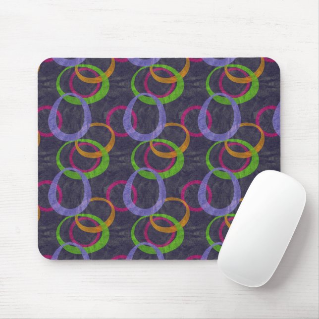 Mod Retro Circles Print Mousepad (Mit Mouse)
