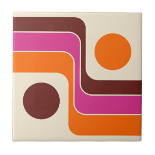 Mod Retro-Design im Stil der 1970er Jahre mit geom Fliese
